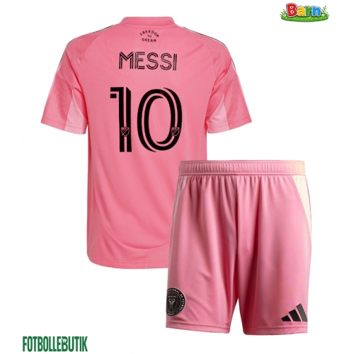 Inter Miami Lionel Messi #10 Hemmaställ Barn 2025-26 Kortärmad (+ Korta byxor)